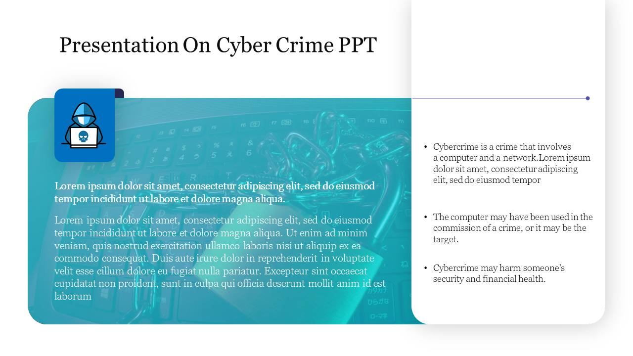 Best Presentation On Cyber Crime PPT Template Slide 